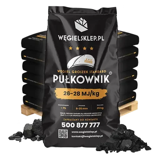 Ekogroszek Workowany Pułkownik składowany na palecie - wegielsklep.pl